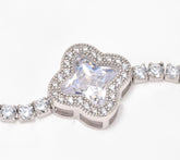 Diamonique x Erin Moseley Sterling Silver Flower Bracelet Small